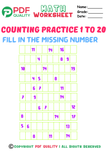 Counting practice 1 to 20(c)